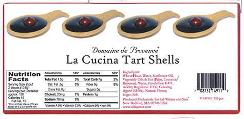 Sid Wainer and Son Recalls Domaine de Provence La Cucina Tart Shells and Domaine de Provence Neutral 3" Cone Tart Shells Due to Undeclared Allergens (Egg & Coconut)